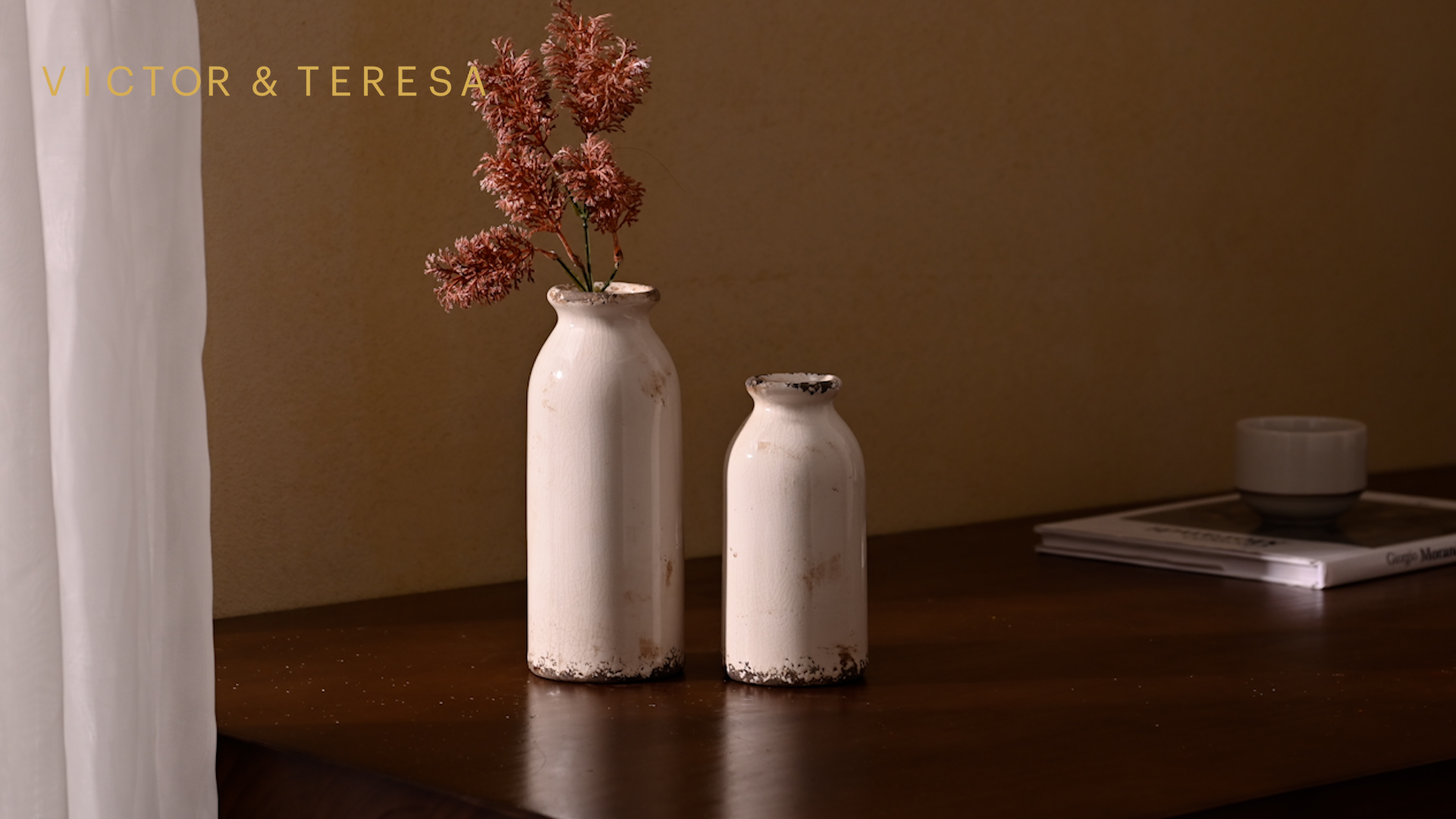 Amazon.com: VICTOR & TERESA White Ceramic Vases Home Decor